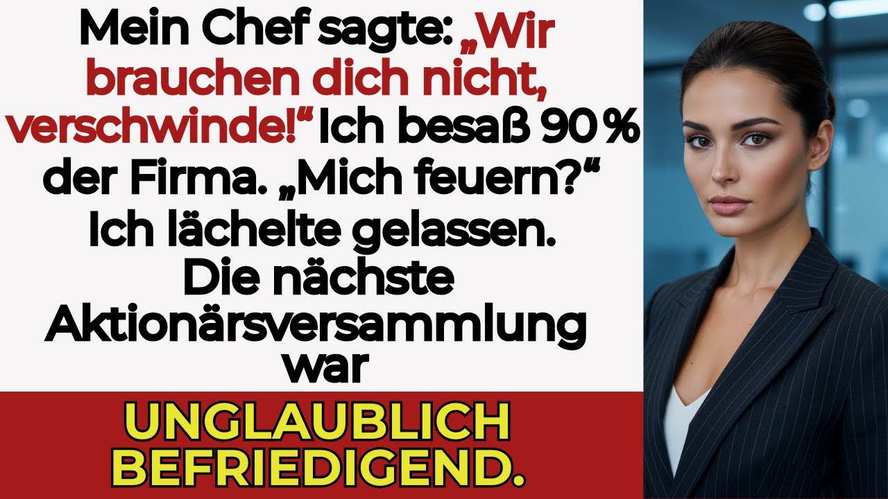 Mein Chef kündigte mir, ohne zu wissen, dass ich 90 % besaß – bis ich auf seinem Stuhl saß.