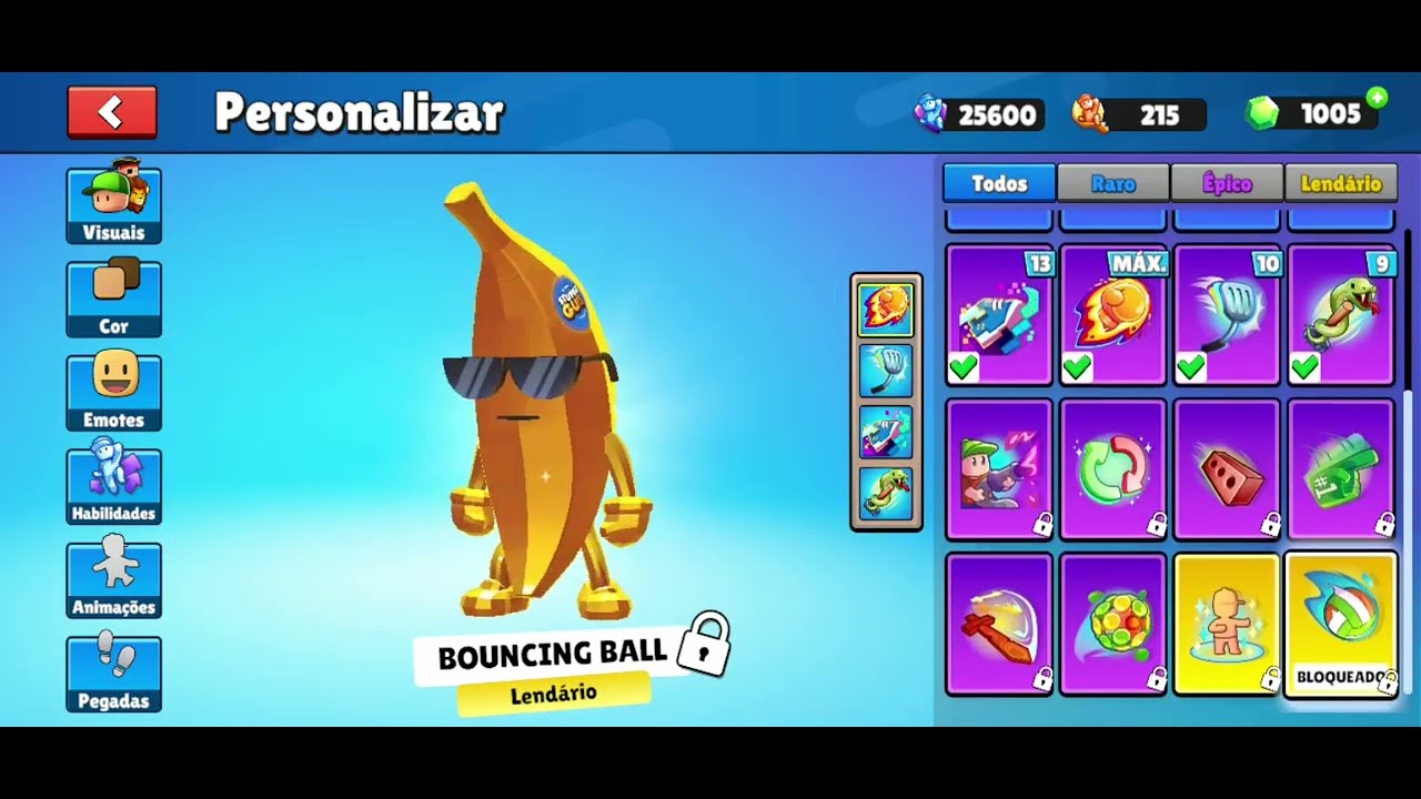 Comprei a banana dourada e o passe do stumble guys!