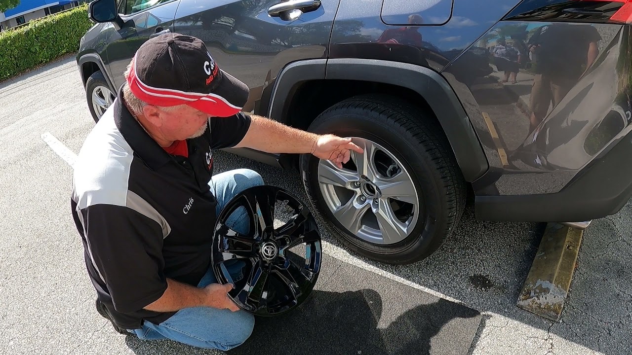 Black wheel skins on a Toyota Rav-4 review by C&H Auto Accessories #754-205-4575