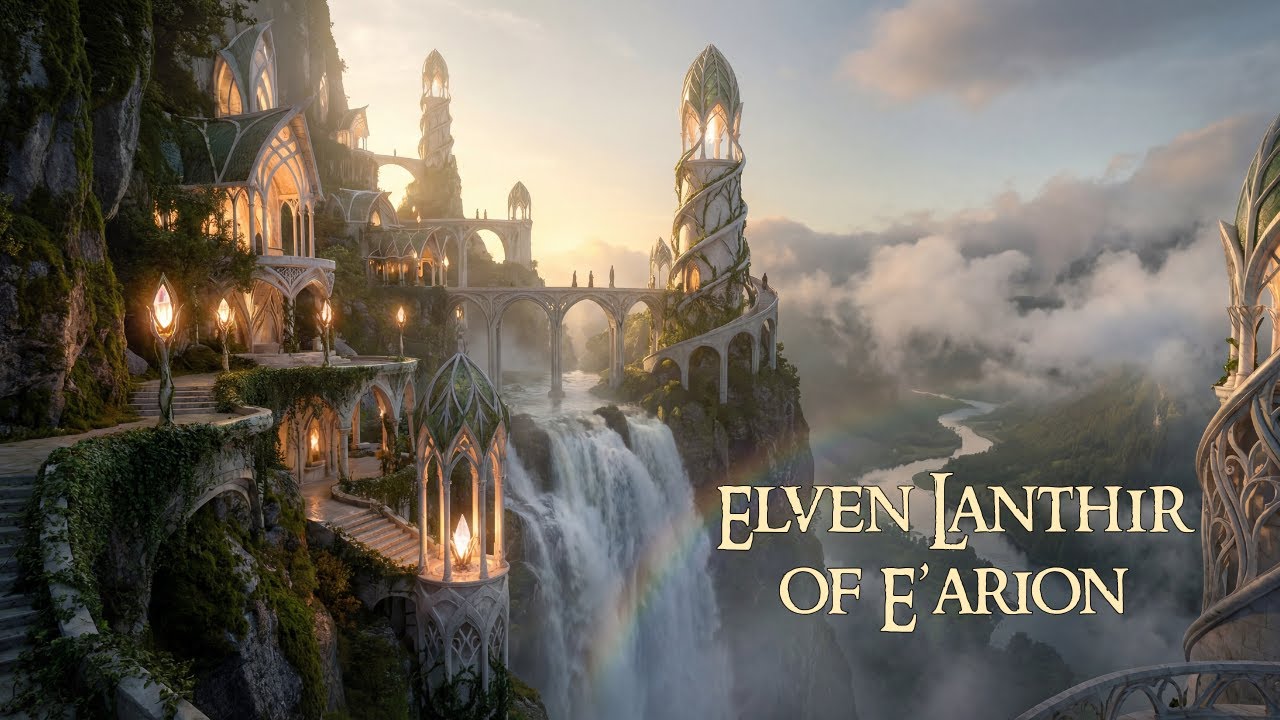Elven City Ambience | Medieval Fantasy Music for D&D & Reading | Elven Lanthir of E'arion