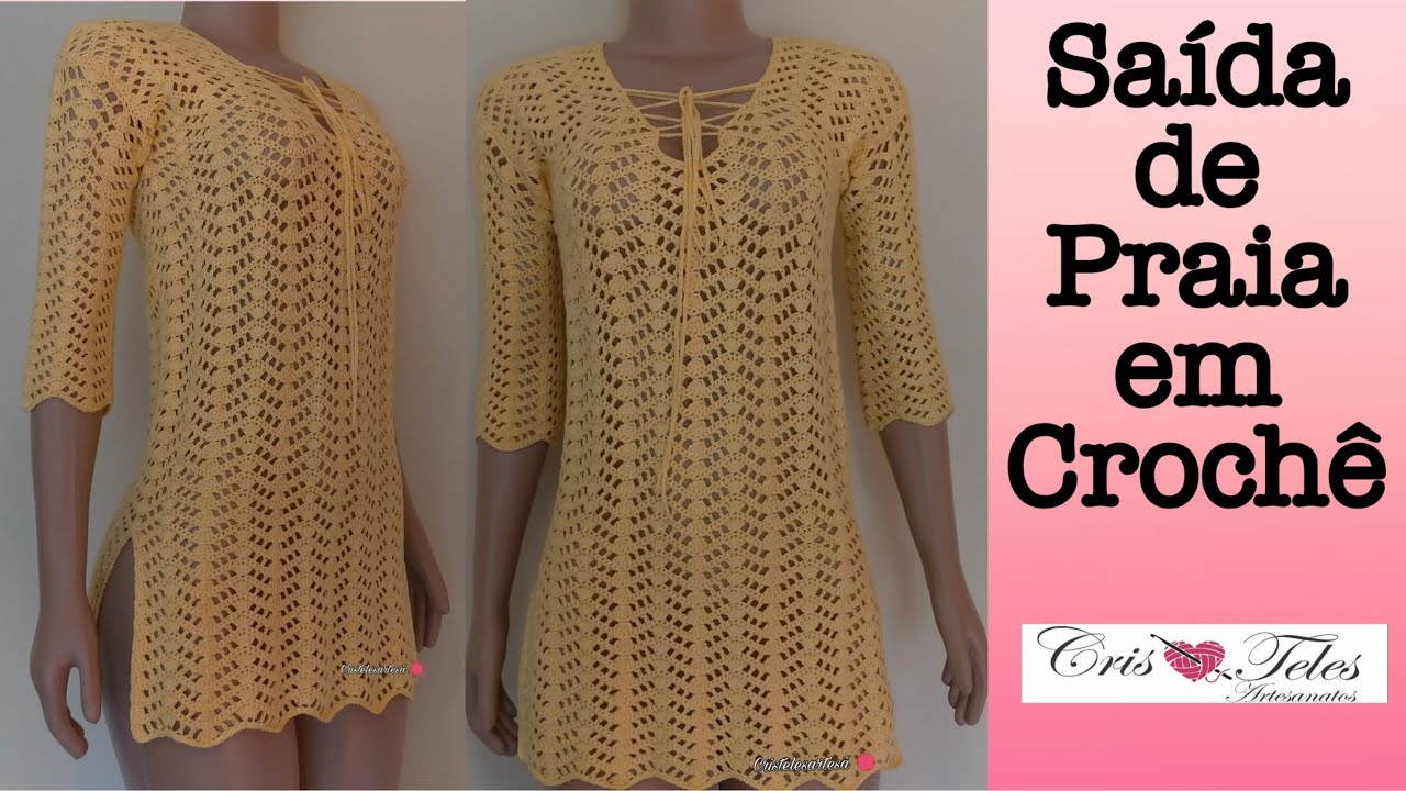 Saída de Praia em Crochê com Fendas Verão 2021 Passo a Passo #croche #crochet #saidadepraiacroche