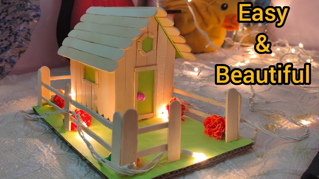 How To Make Ice Cream Stick House Without Glue Gun