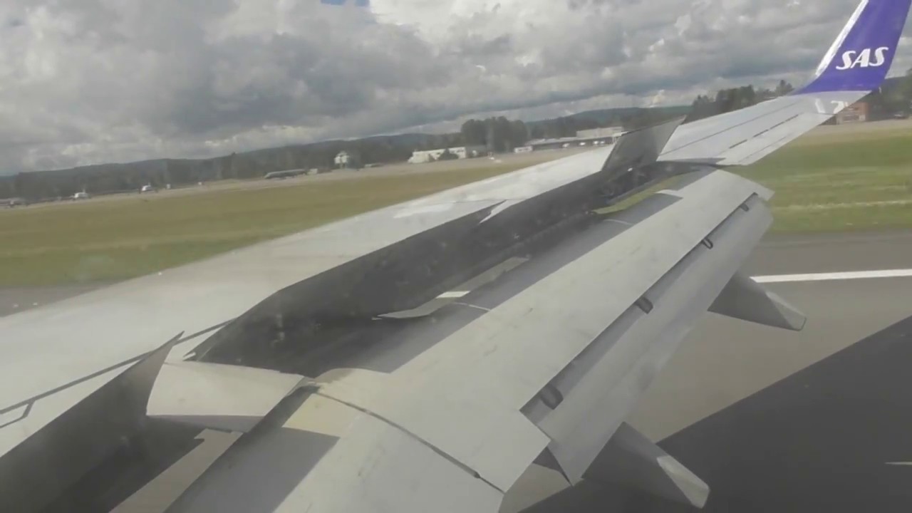 SAS Scandinavian Airlines 737-700 Tromsø - Oslo Take off & Landing,  SK4411 [HD]