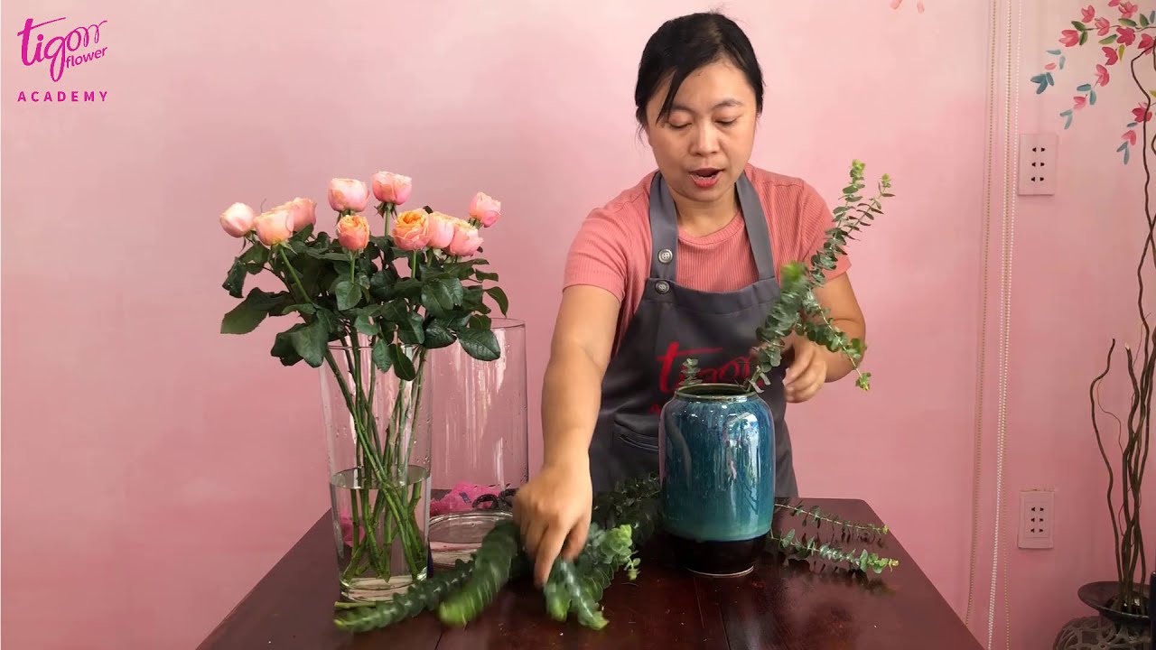 Dạy Cắm Hoa Tại Nh&agrave;(Tập 1) - Hướng Dẫn Cắm Hoa Hồng Thả B&igrave;nh