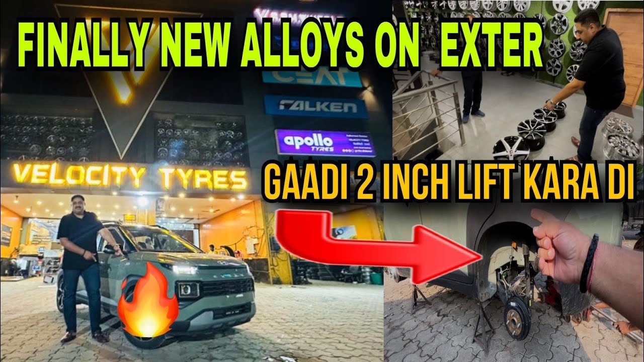 Exter Alloys Upgrade  I Suspension की Problem दूर | गाड़ी Lift करा दी #hyundai #alloys #modification