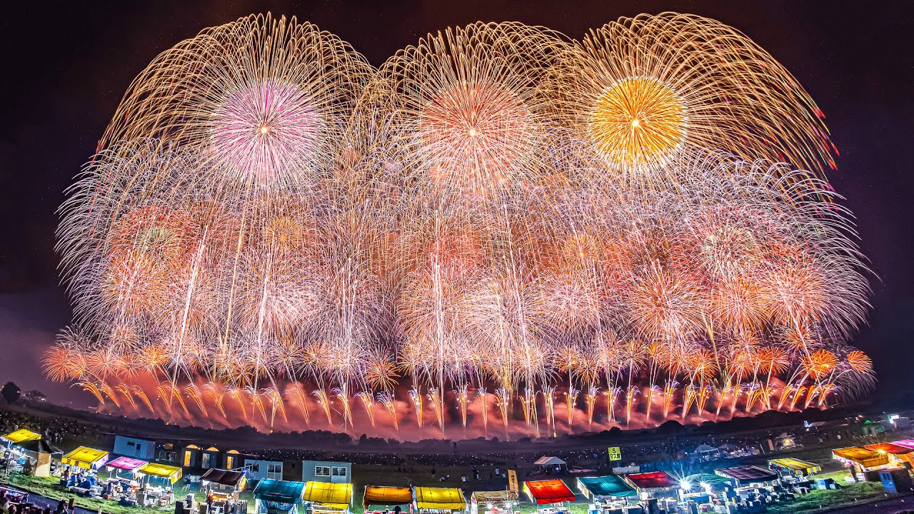酒田の花火 2023 全国二尺玉花火競技大会 ハイライト - 唯一無二！ 打上げ幅1500m + 二尺玉3発同時打ち - (Panasonic S5 + BRAW)