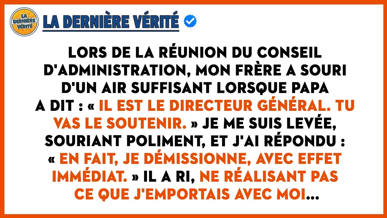 À La Réunion, Papa A Dit : « Ton Frère Est Le Directeur Général », Je Me Suis Levée Et J'ai Dit...