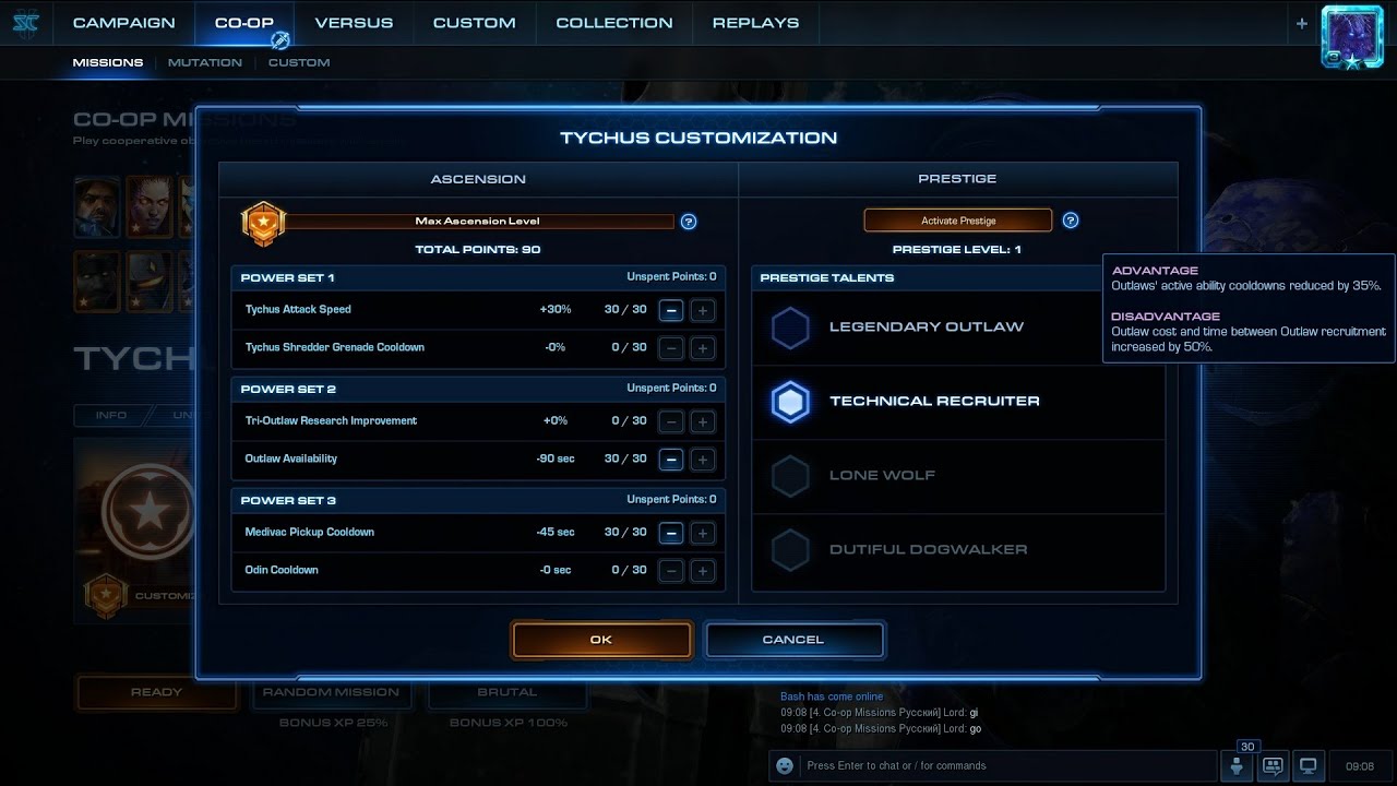StarCraft 2 Co-Op Tychus Prestige: Technical Recruiter lvl 1000 on Brutal