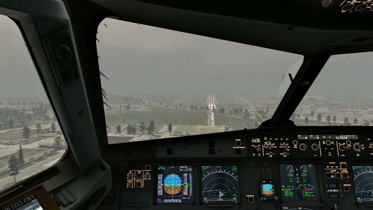 X-Plane 12 Toliss A320neo Landing inChicago, IL Runway 09L (cockpit view)