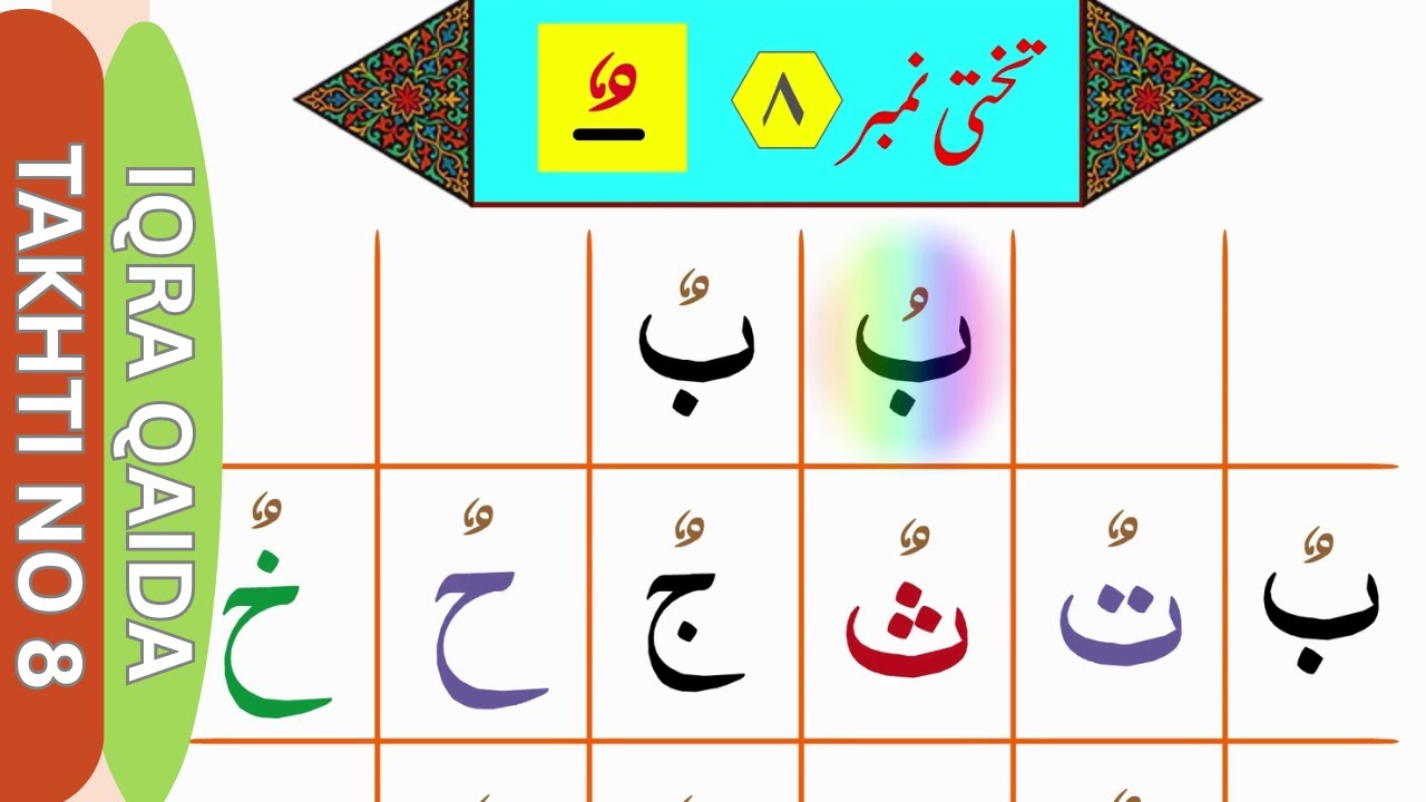 Iqra Qaida Takhti No. 8 | Do Pesh (Dammatan) Lesson for Beginners