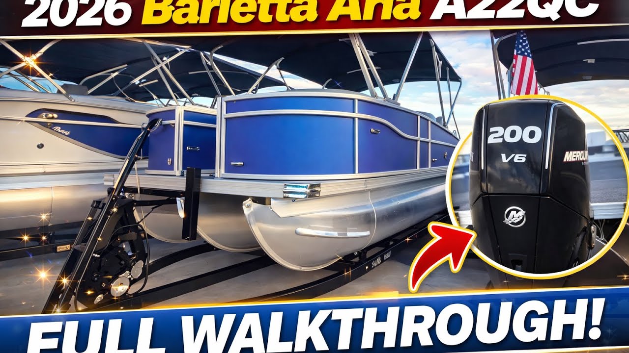 2026 Barletta Aria A22QC Tritoon Walkthrough | Mercury 200 V6 | Full Tour