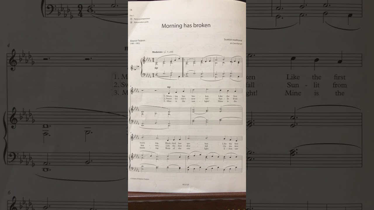 Morning has broken ABRSM grade 2 accompaniment