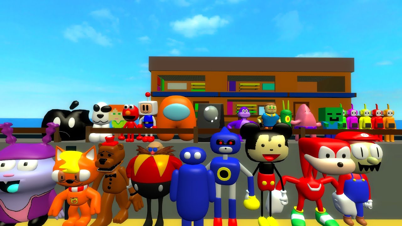 ⚔️ROBLOX⚔️ ALL SANIC CLONES 3D V12 MEMES ULTIMATE MEME NEXTBOT FAMILY SPARTAN KICKING in GMOD