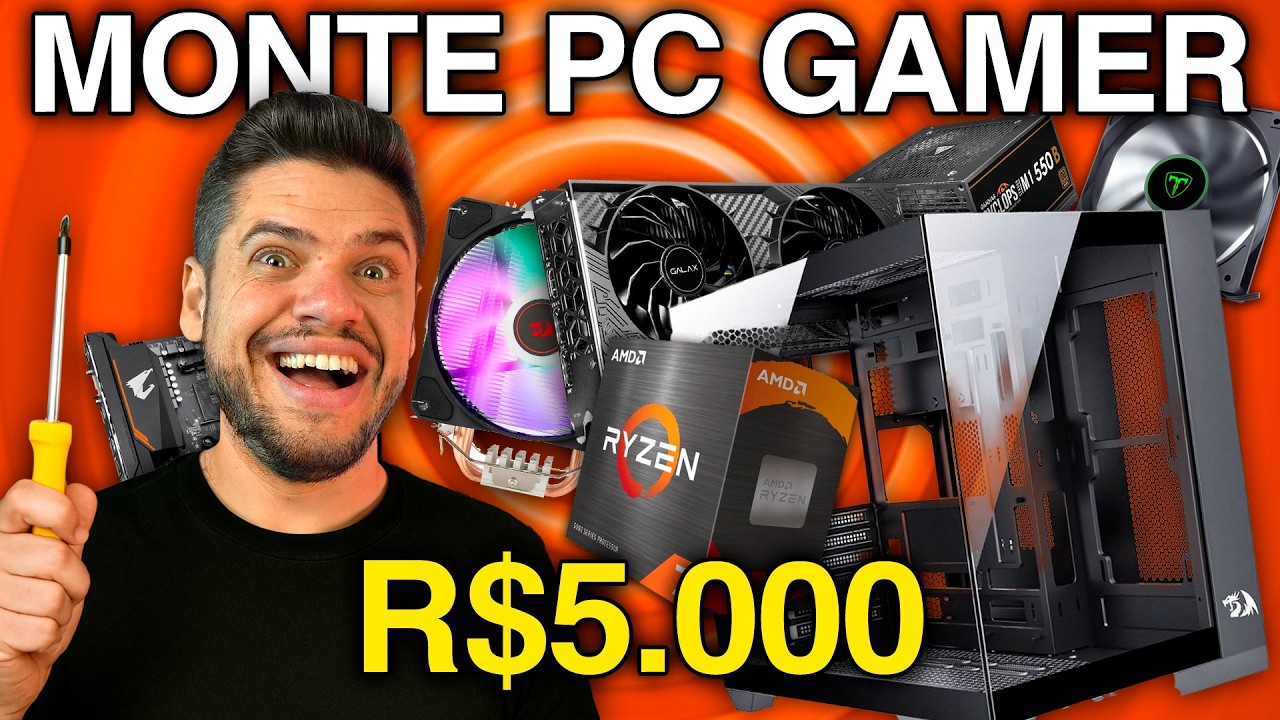 GUIA: MONTANDO PC GAMER de R$ 5 MIL REAIS, SÓ PEÇAS da AMAZON! PASSO A PASSO
