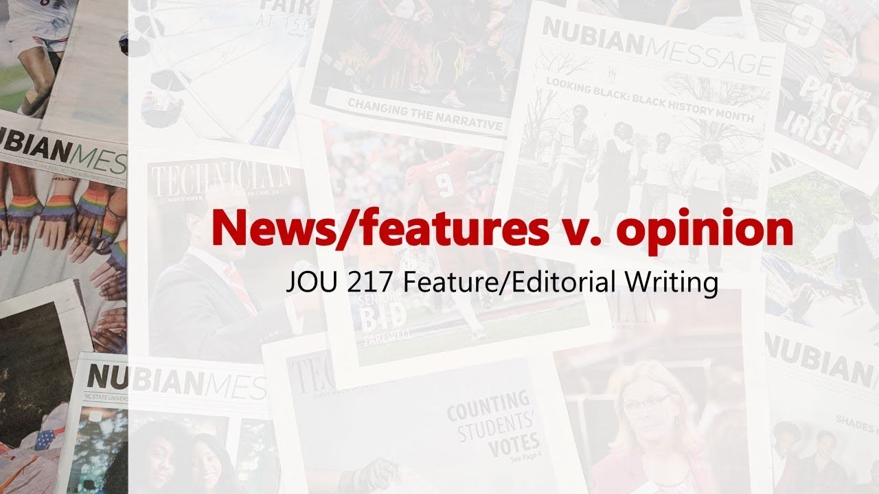News/features v. opinion