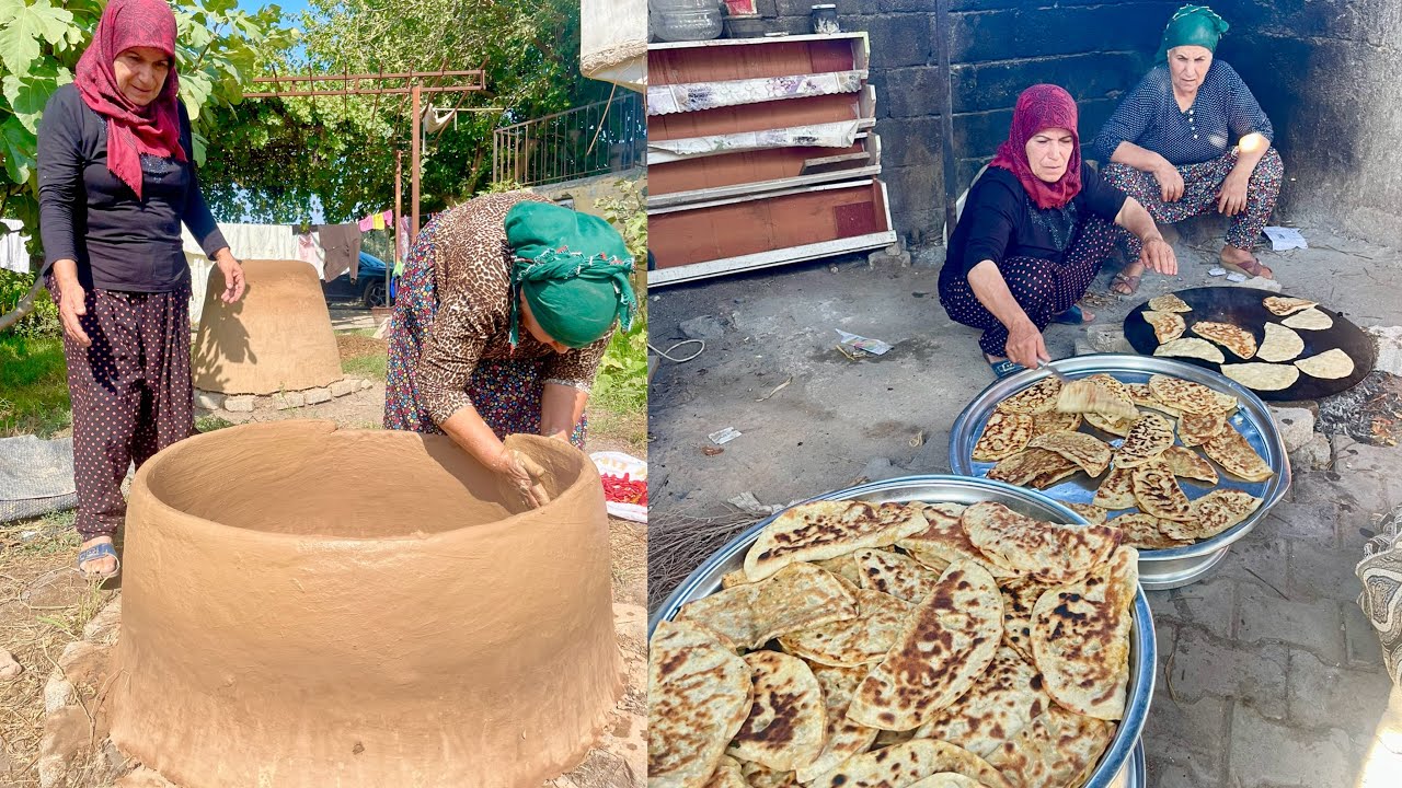 HALAM'IN KÖY EVİ | KÖY EKMEĞİ TANDIR YAPIMI | TEPSİ TEPSİ ISPANAKLI GÖZLEME YAPIMI | VİLLAGE LİFE