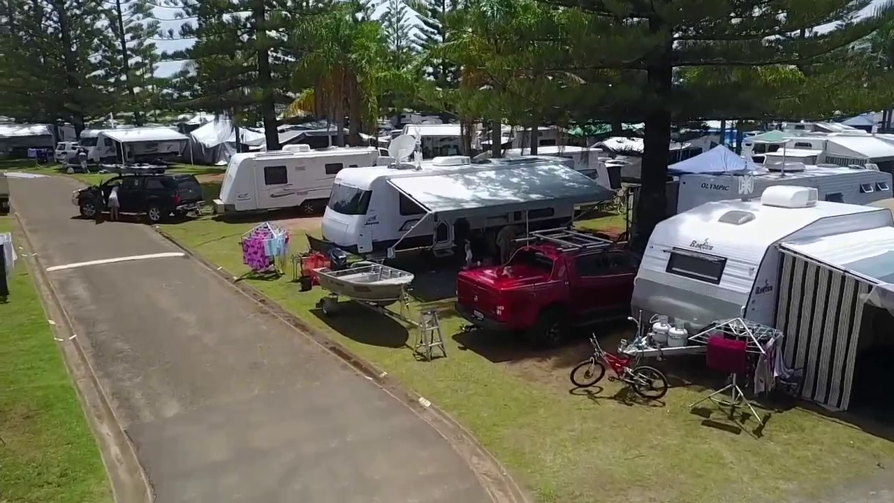 DJI Mavic Drone. Port Macquire Breakwall Holiday Park