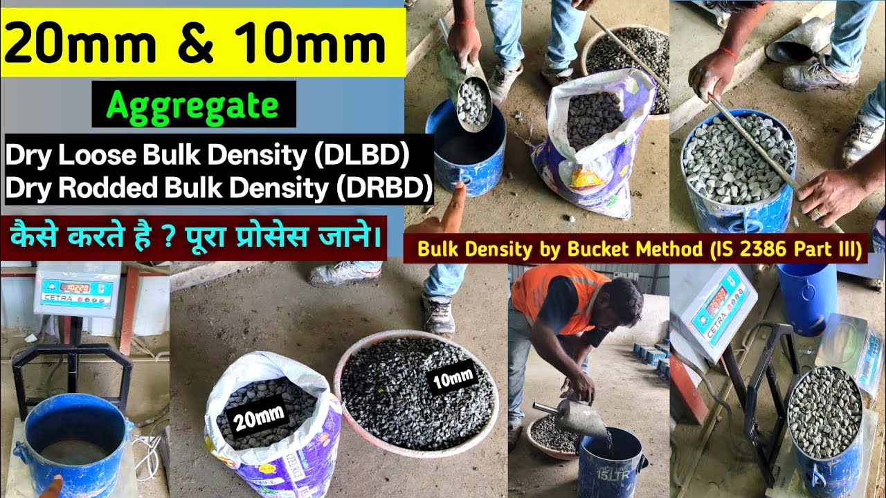 Bulk Density Test of Aggregates (10mm & 20mm) by Bucket Method | IS 2386 Part III | Civil Laboratory
