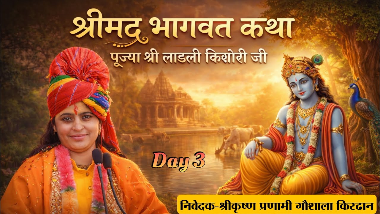 🛑 दिन - 3 श्रीमद् भागवत कथा | पूज्या श्री लाडली किशोरी जी (वृंदावन धाम) | किरढान (हरियाणा)