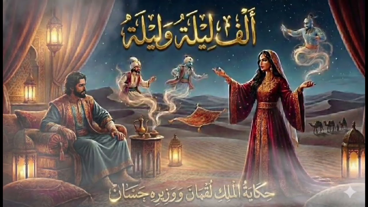 🌙 ألف ليلة وليلة | الملك لقمان ووزيره حسان مع صاحب الدكان