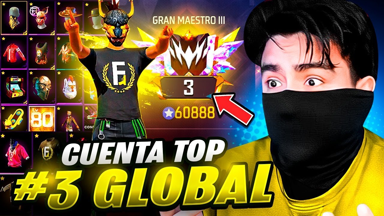 REVISE TODO LO QUE TIENE LA CUENTA DEL TOP GLOBAL No.03 EN CLASIFICATORIA DE FREE FIRE