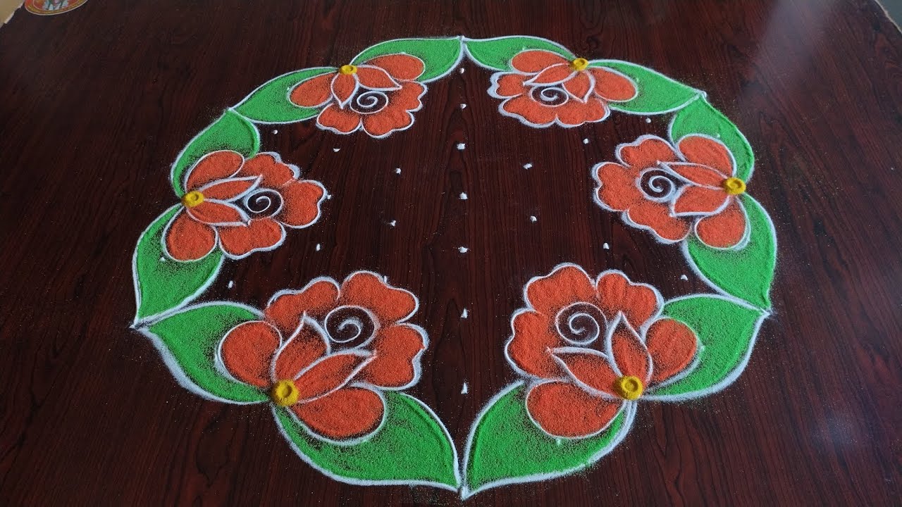 Dussehra special rangoli designs 9×5 dot's.....