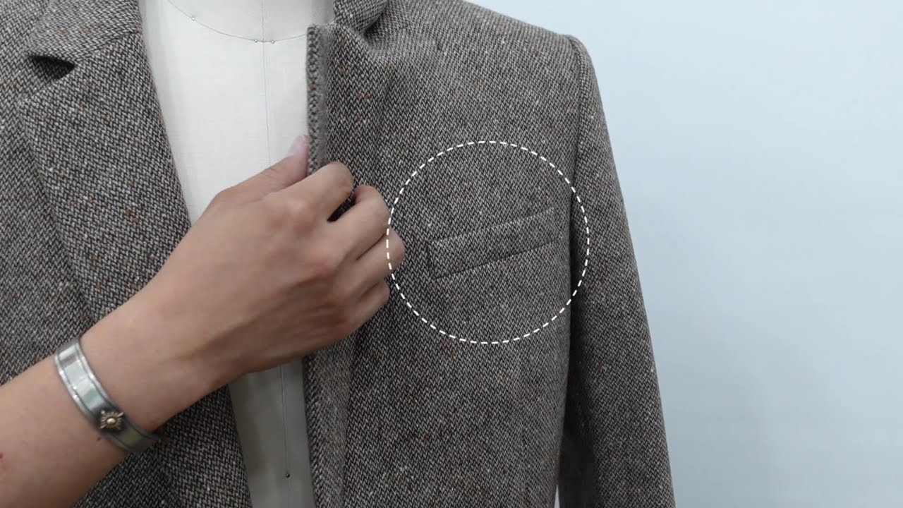 How to sew a Chest Welt Pocket on a Tailored Jacket for Men