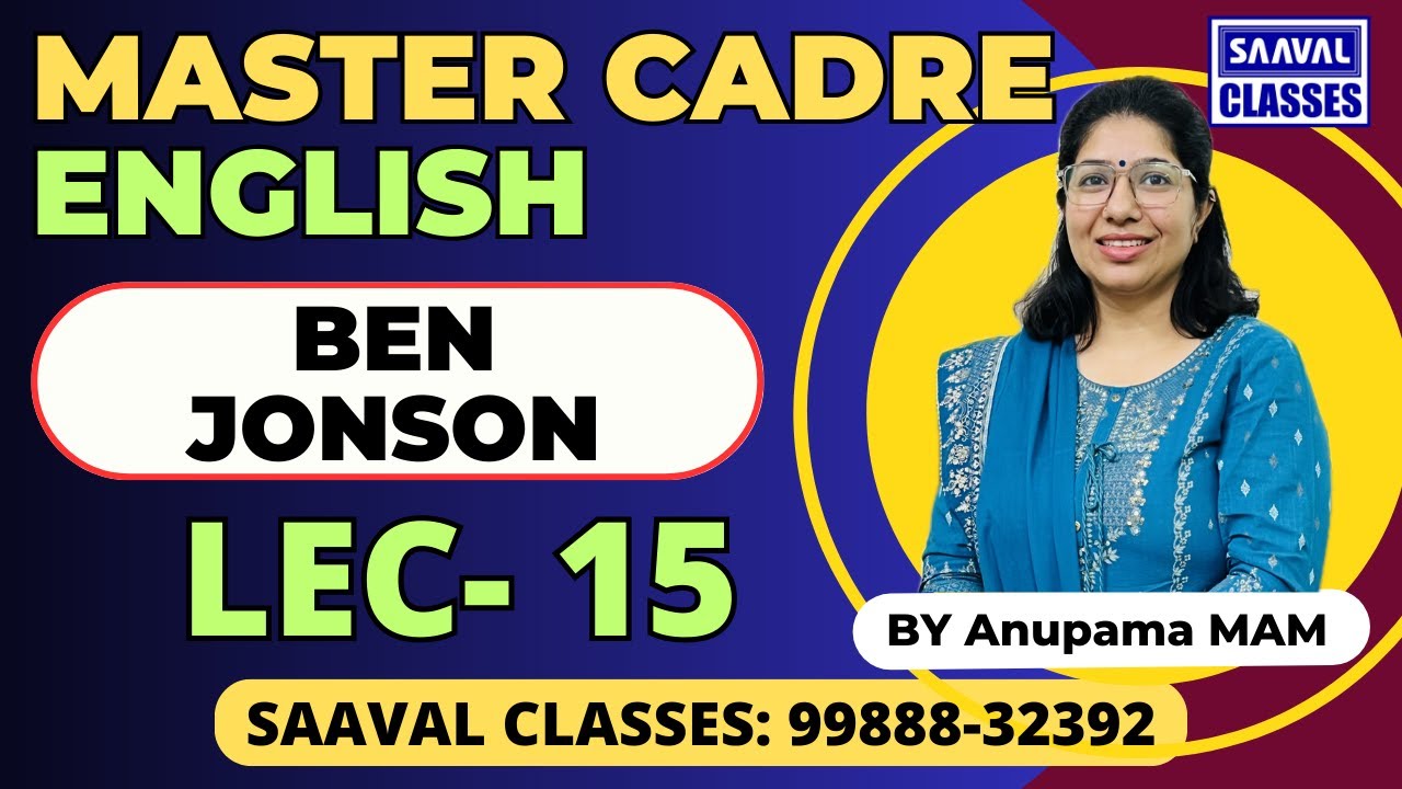 Master Cadre English DAY-15 BEN JONSON Topic wise MCQ