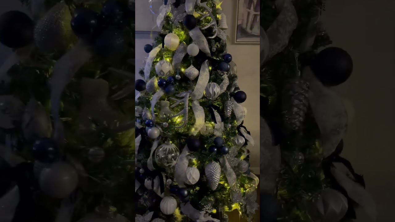 Navy blue,white & silver Christmas tree 