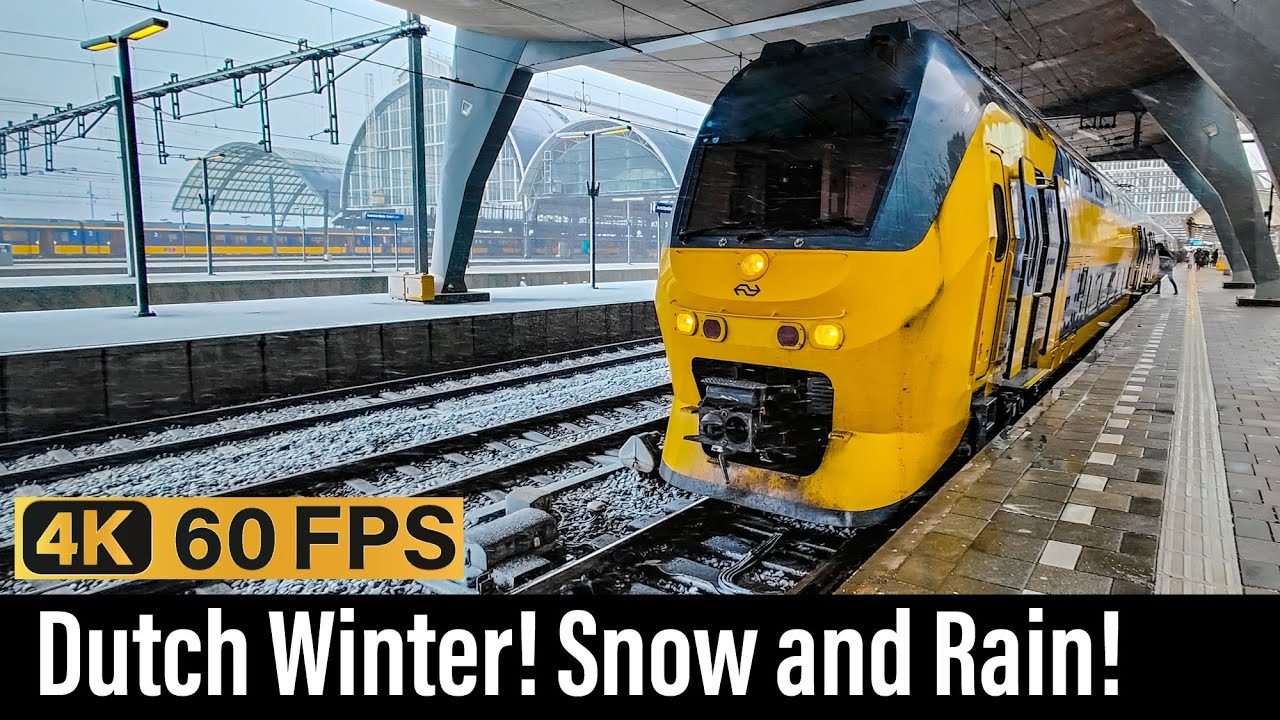 Train Cab Ride NL / Dutch Winter! / Amsterdam - Roosendaal / VIRM IC / March 2023