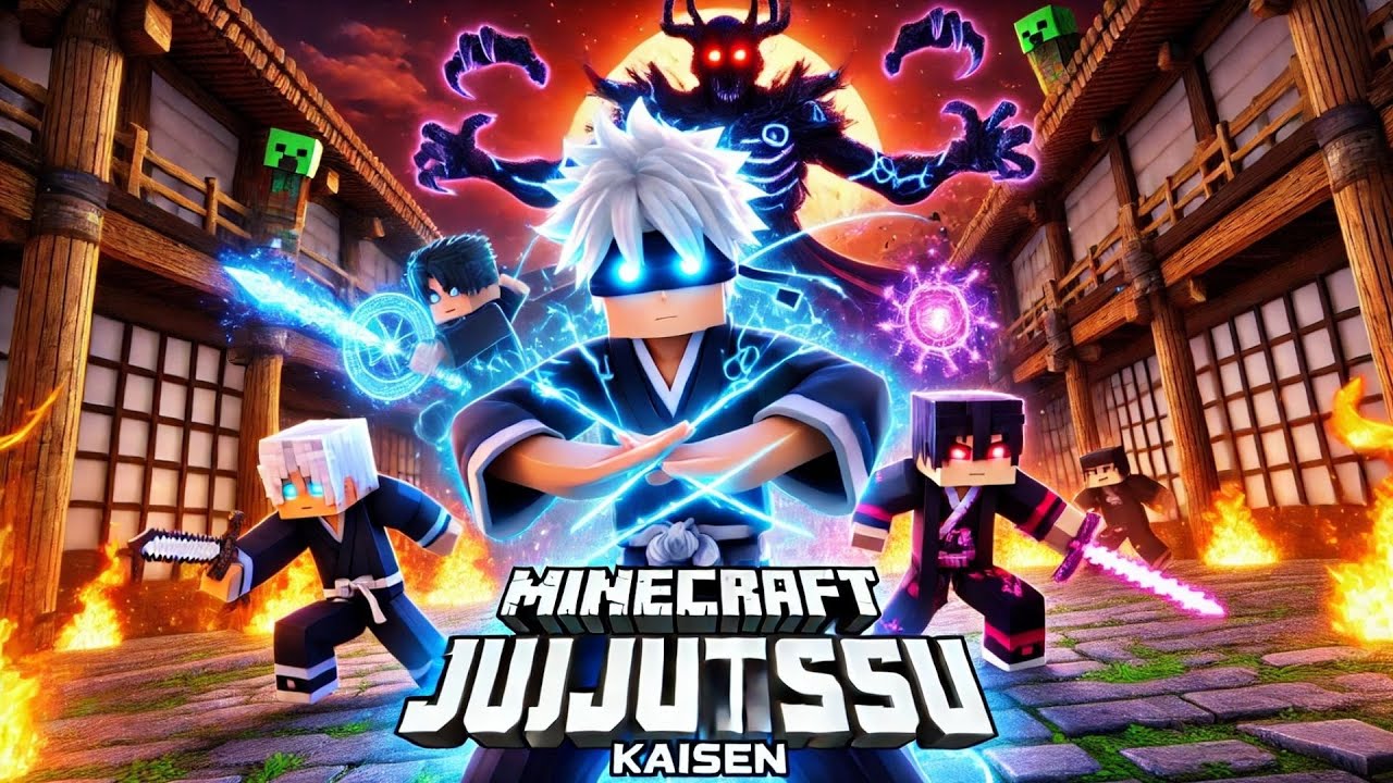 #2🔥 مود جوجوتسو كايسن في ماين كرافت نكمل الاستكشاف  !!🔥