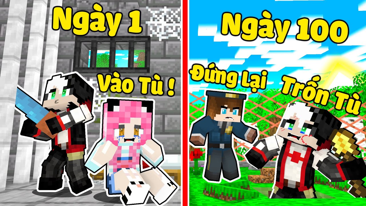 REDHOOD THỬ THÁCH 100 NGÀY VƯỢT NGỤC NHÀ TÙ SIÊU DỄ TRONG MINECRAFT*MỀU 24 GIỜ TRỐN KHỎI HẦM NGỤC