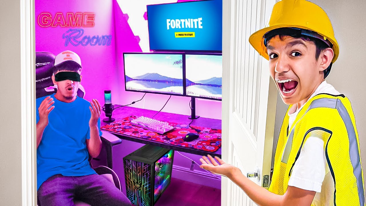 Little Brother Surprises Me With My Dream Fortnite Gaming Setup!