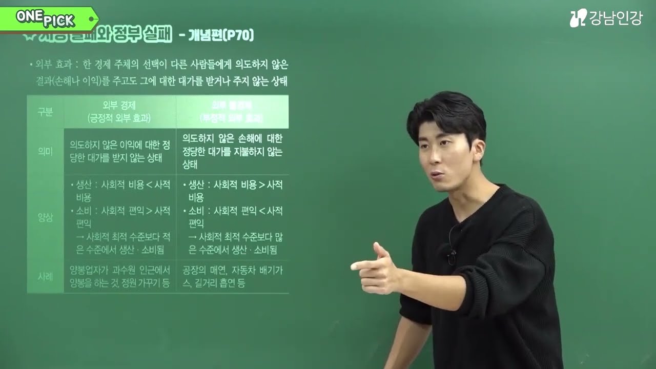 [강남인강] ★원픽★ 시장실패와 외부효과_ 최승 선생님