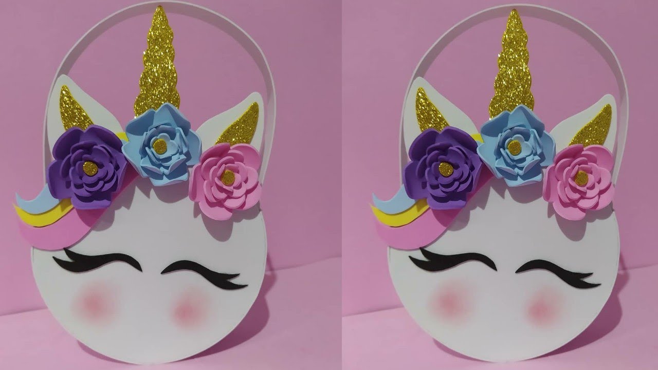 Lembrancinha de unicórnio bolsinha feita em e.v.a !🦄💜