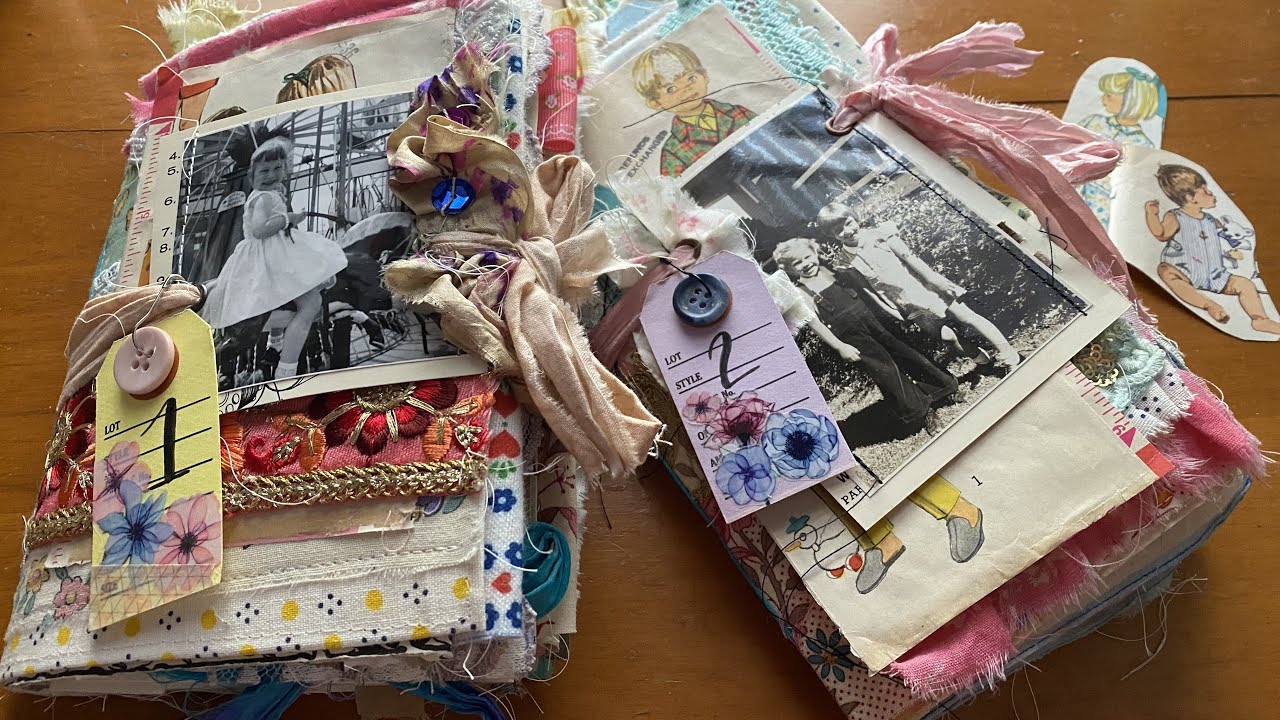 Vintage childhood themed junk journals