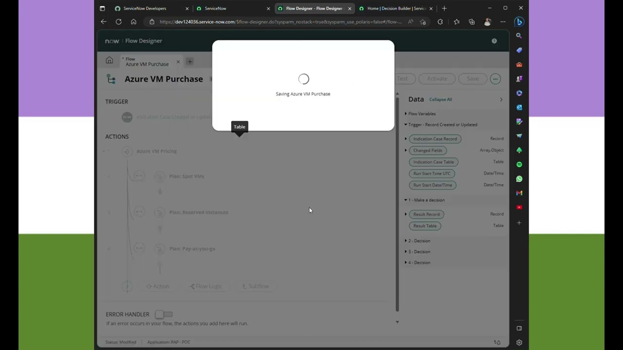 ServiceNow Decision Builder Testing