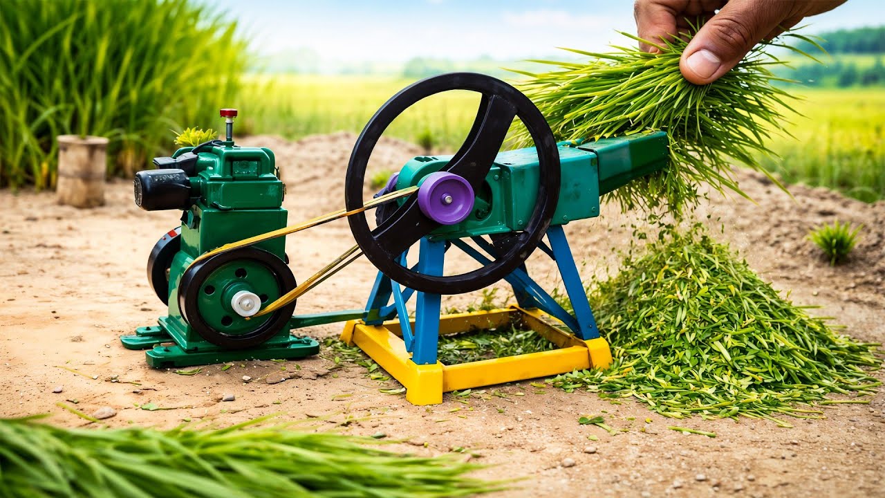diy tractor chaff cutter machine science project || ‪@MiniGaon00 