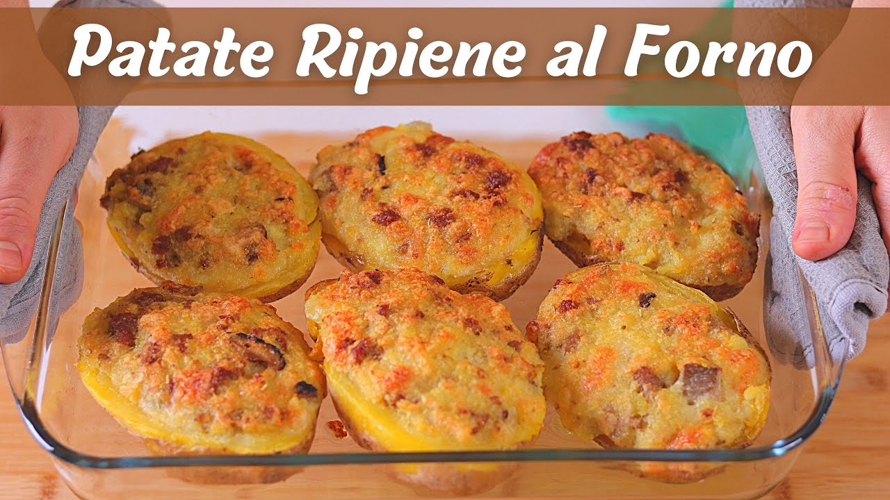 PATATE RIPIENE AL FORNO con FUNGHI E SALSICCIA 🥔 GUSTOSE E FILANTI