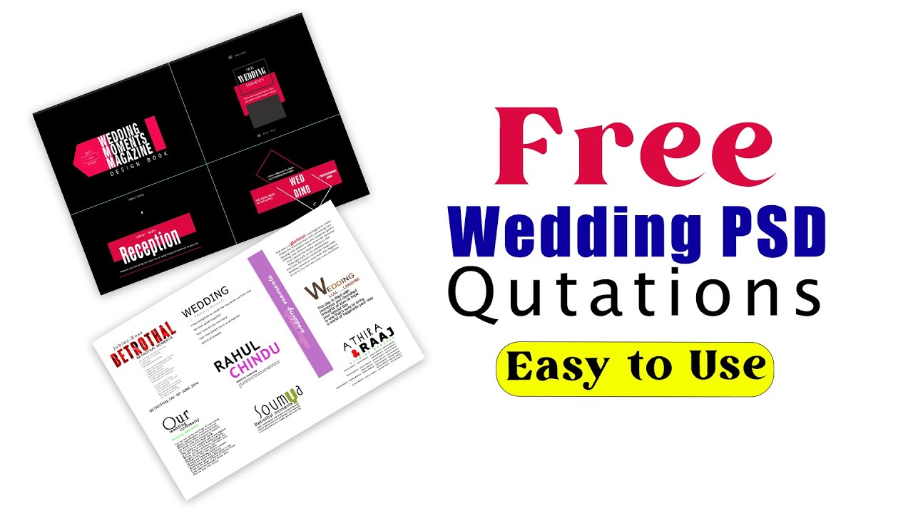 50 Free Wedding Album Designing  quotes PSD Sheets..easy to use...save ur time.