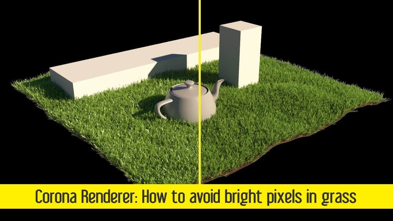 Corona Renderer: How to avoid bright pixels in grass