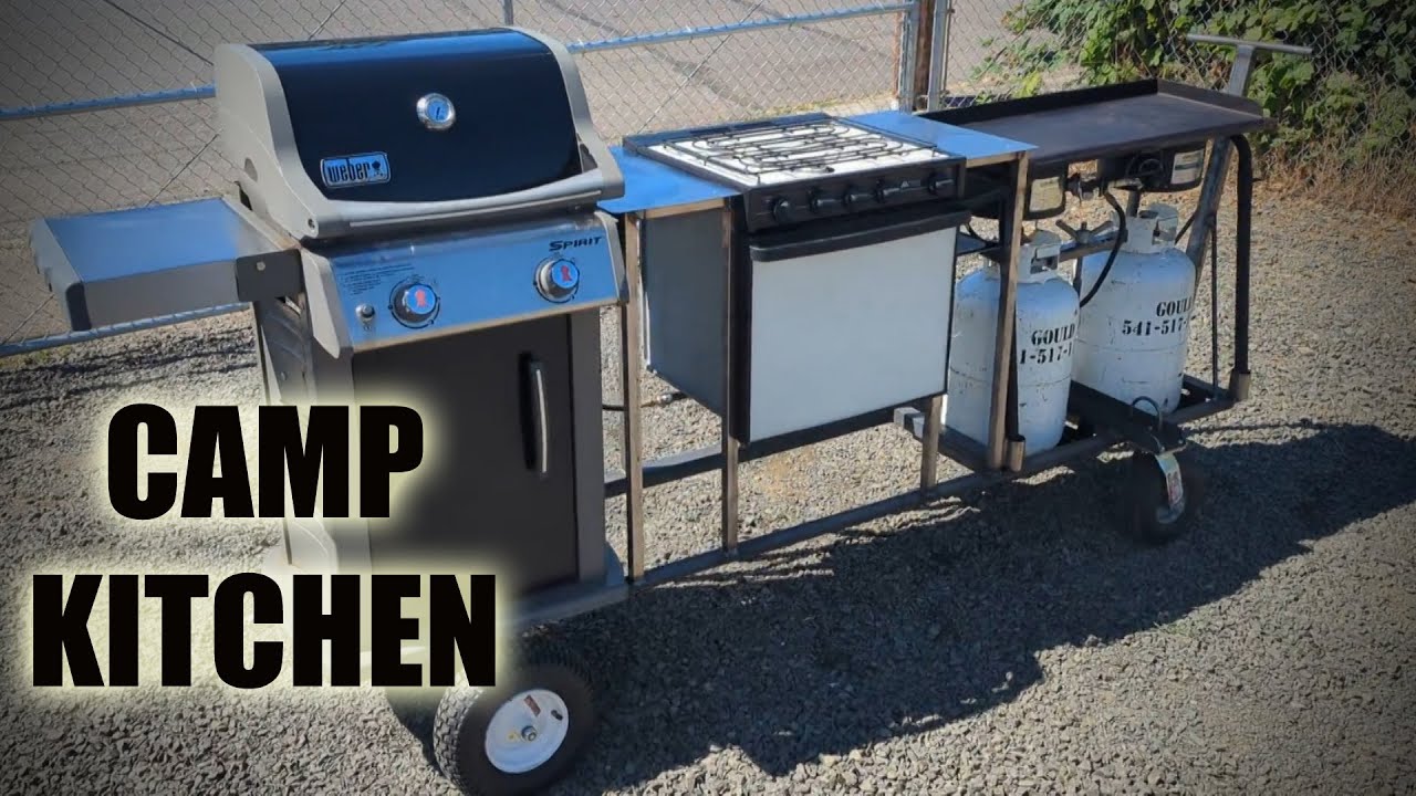 DIY Camp Kitchen - Glamping Edition! Hardcore cooking cart for groups that like to camp and eat!