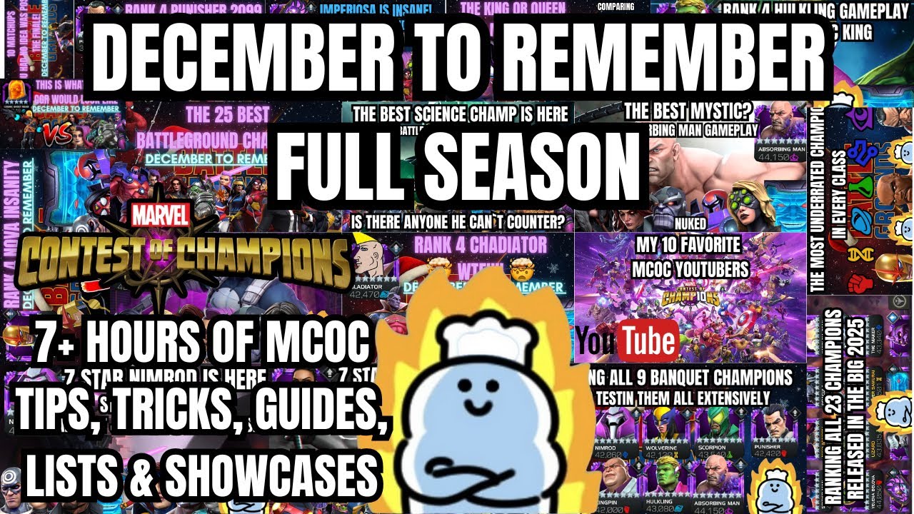 7+ HOURS OF MCOC TIPS,TRICKS,GUIDES,LISTS & SHOWCASES! DECEMBER TO REMEMBER FULL SEASON!