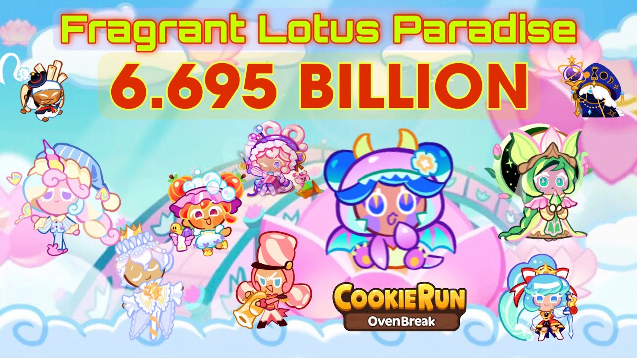 CookieRun OvenBreak | Fragrant Lotus Paradise, Pond Dino Season 6.695B Full Run | GPZ