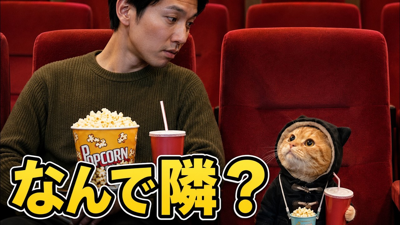 映画館で隣に座った猫がうるさすぎた。【チョロのお出かけ】