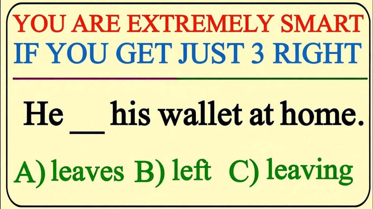 You Are Extremely Smart If You Get Just 3 Right 😱 | English Grammar Test | MCQ Challenge