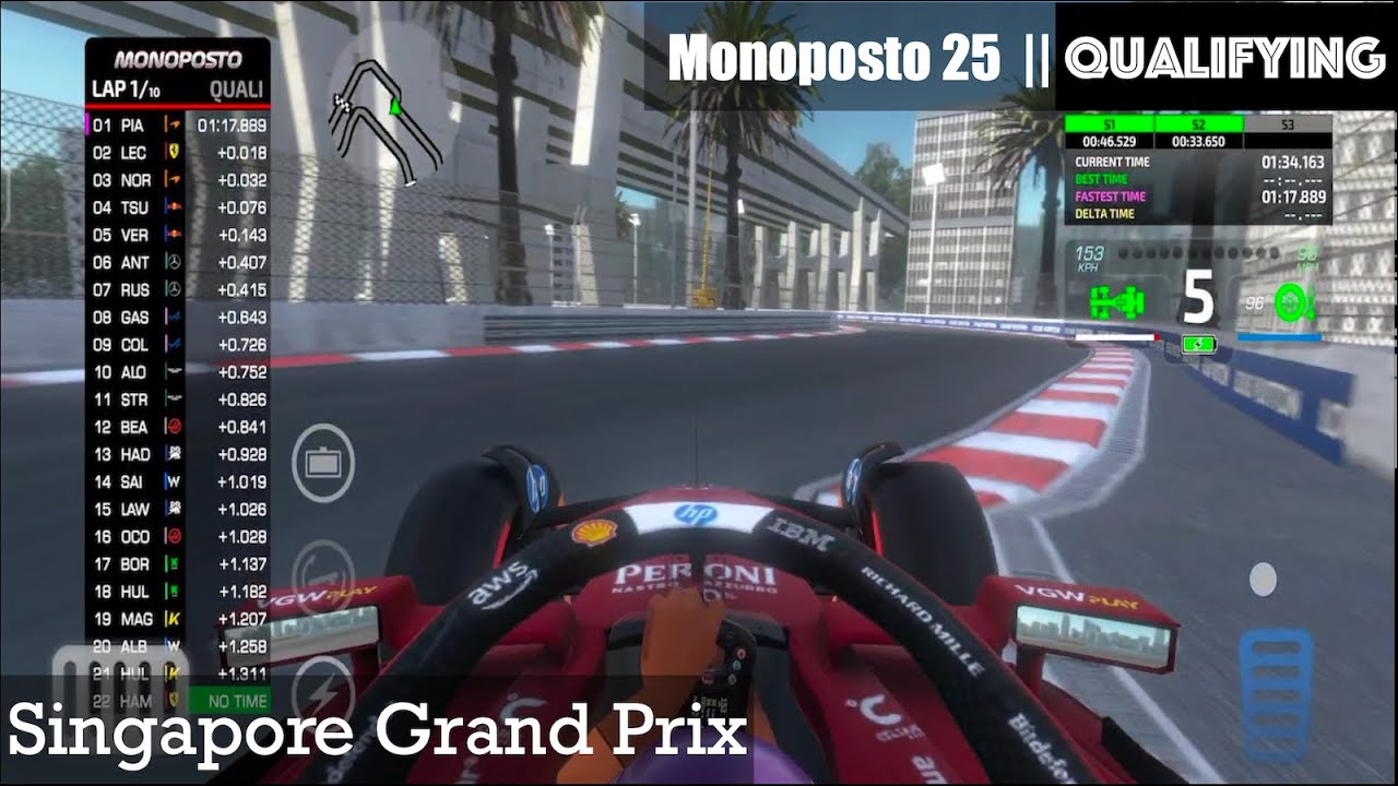 Monoposto 2025: QUALIFYING | Singapore Grand Prix | Race 16 | 2025 Championship