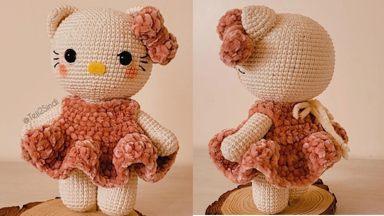 Hello Kitty tejida a crochet (parte 1/2) | Teji2Sindi ♡