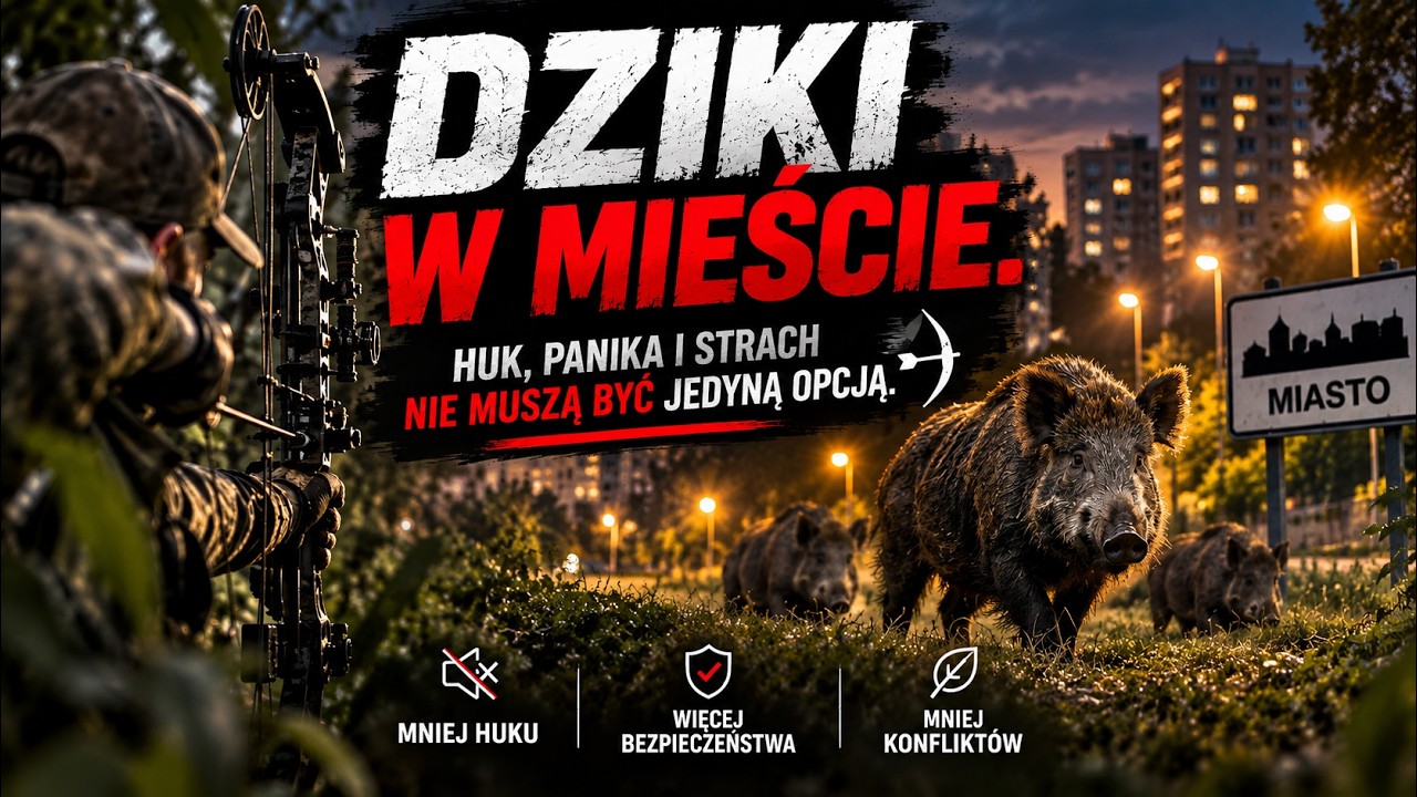 DZIKI W MIEŚCIE. HUK, PANIKA I STRACH NIE MUSZĄ BYĆ JEDYNĄ OPCJĄ. Maciej Perzyna o polowaniu z łuku.