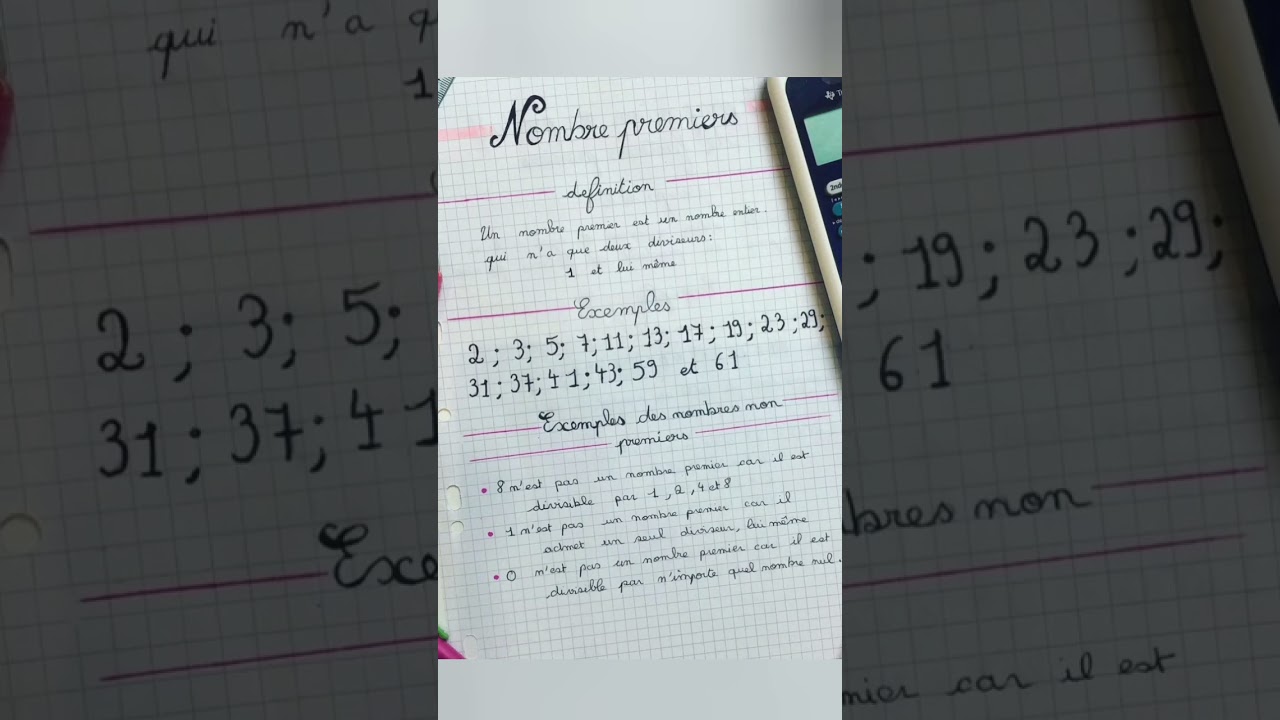 les nombres premiers #algebra #maths #mathematiques #fichederevision #entraidecours